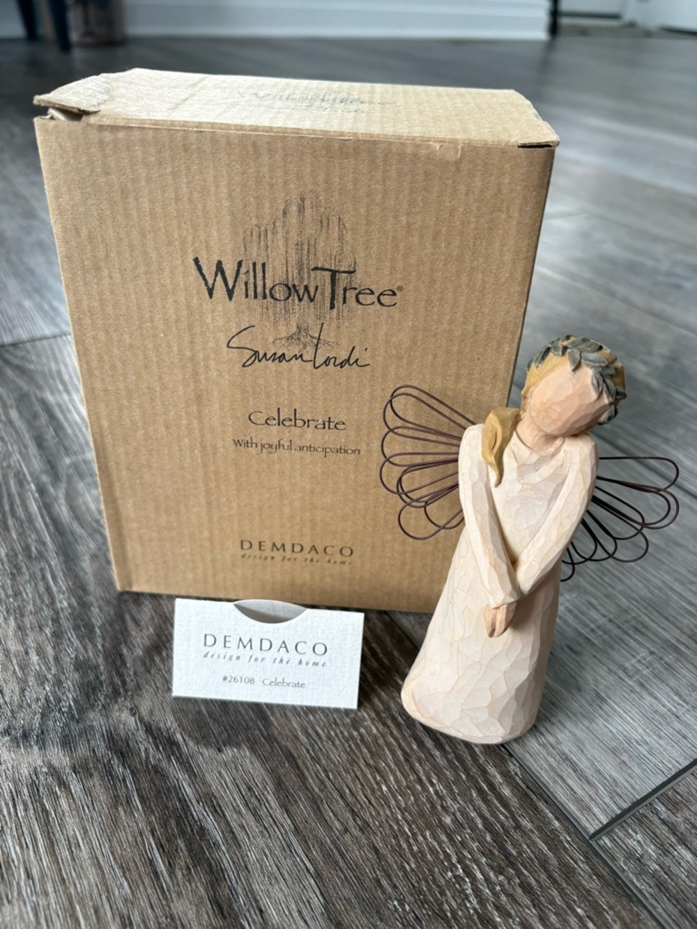 NIB Demdaco “Celebrate” Willow Tree Angel Figurine